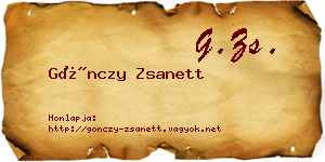 Gönczy Zsanett névjegykártya